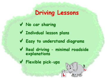 Driving lesson prices, no car-sharing, flexible pick-ups